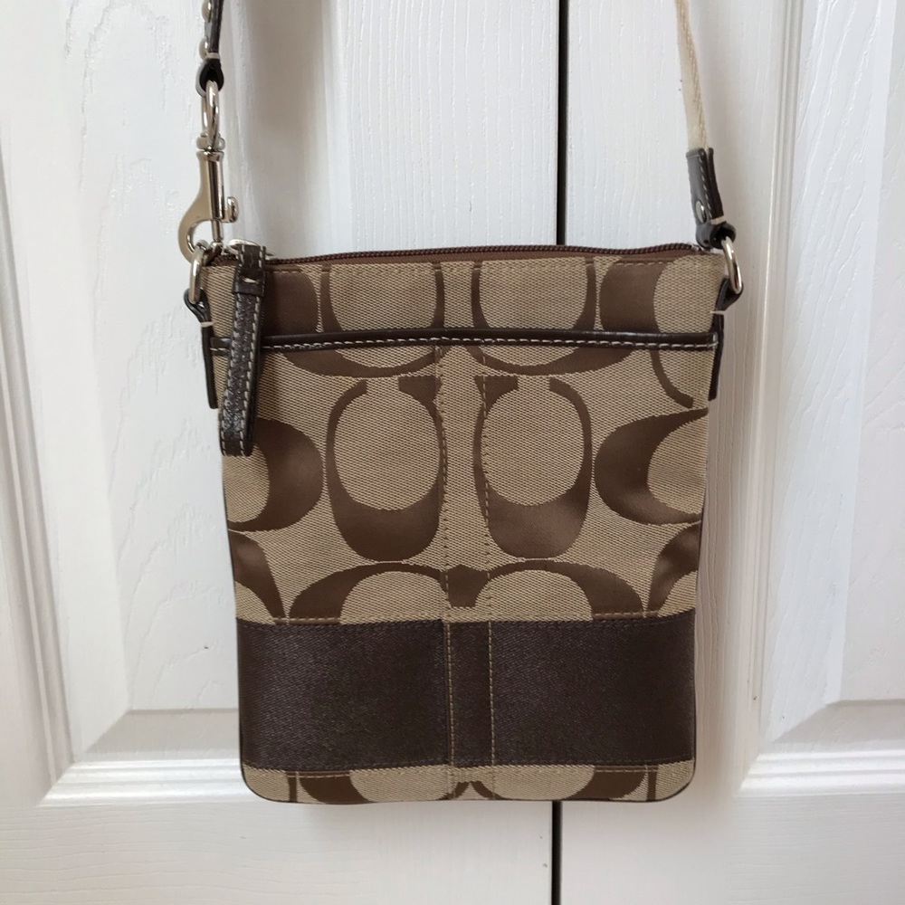 Coach Leather Trim Crossbody